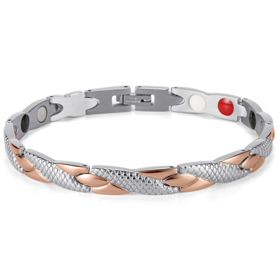 Bracelet de Couple Magnétique Cuivre & Argent - Bracelets Tendances